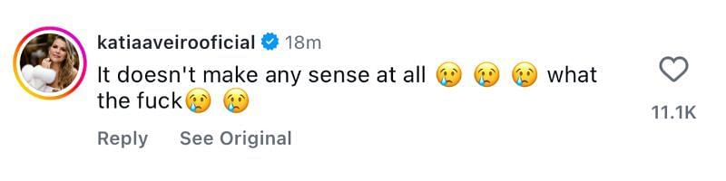 Katia Aveiro's comment on Cristiano Ronaldo's post